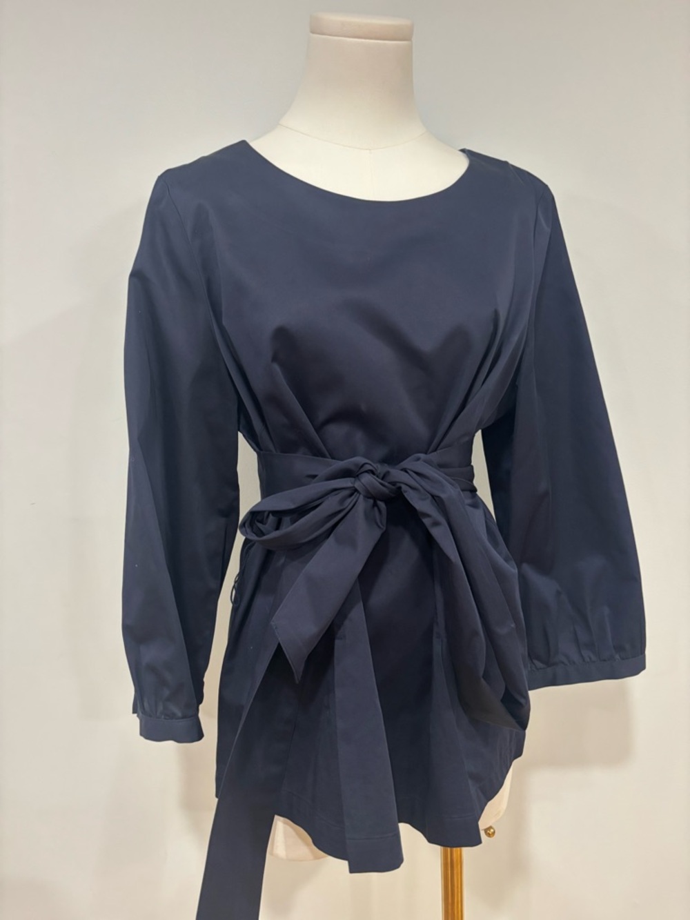 Boden Navy Long-Sleeve Tie-Waist Dress